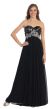 Strapless Sequins Bust Floor Length Formal Prom Dress in Black